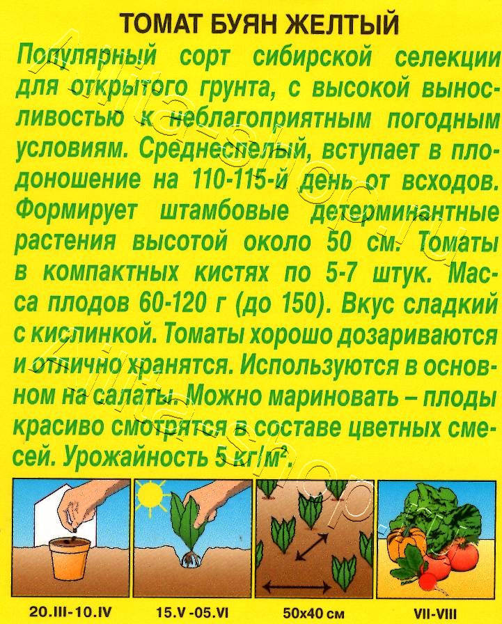 Томат Буян желтый 20шт