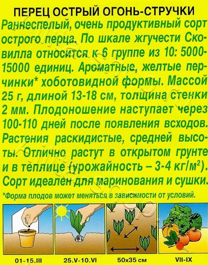 Перец острый Огонь-стручки 20шт