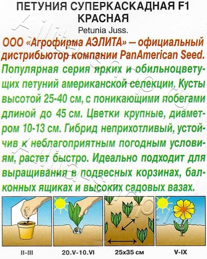 Петуния суперкаскадная F1 красная 7шт