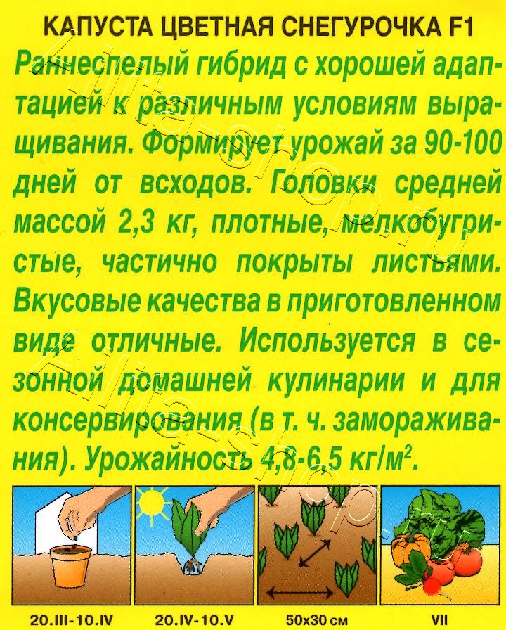 Капуста цветная Снегурочка F1 5шт