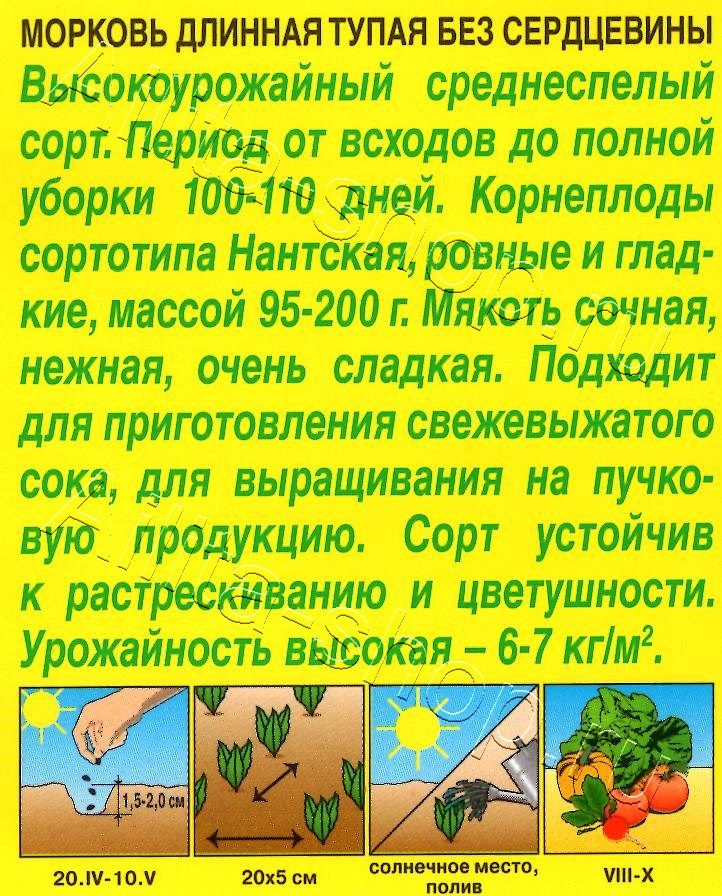 Морковь Длинная тупая без сердцевины 2г