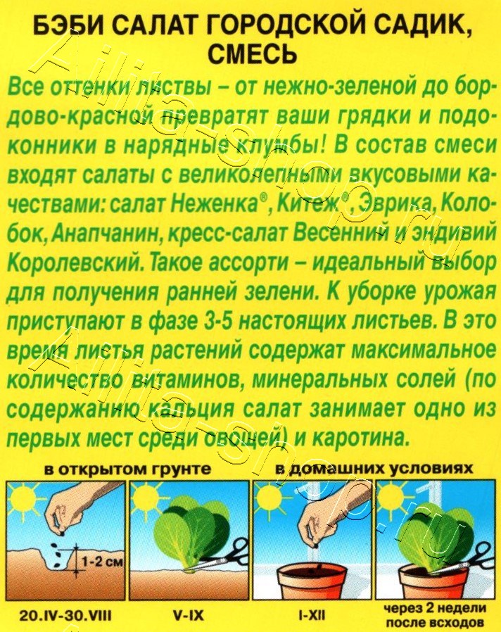 Бэби салат Городской садик, смесь 0,5г
