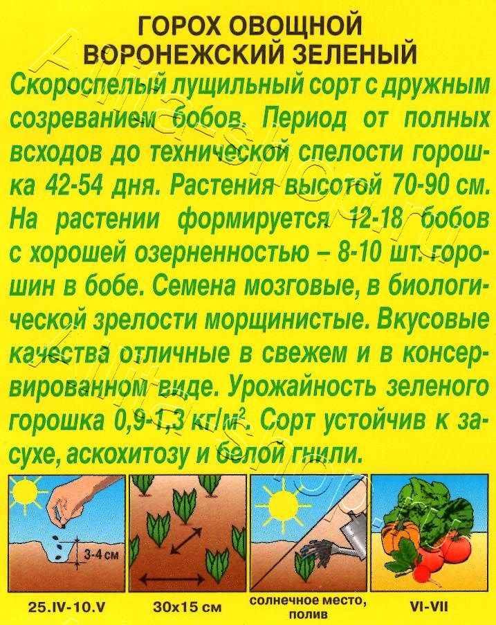 Горох овощной Воронежский зеленый 10г