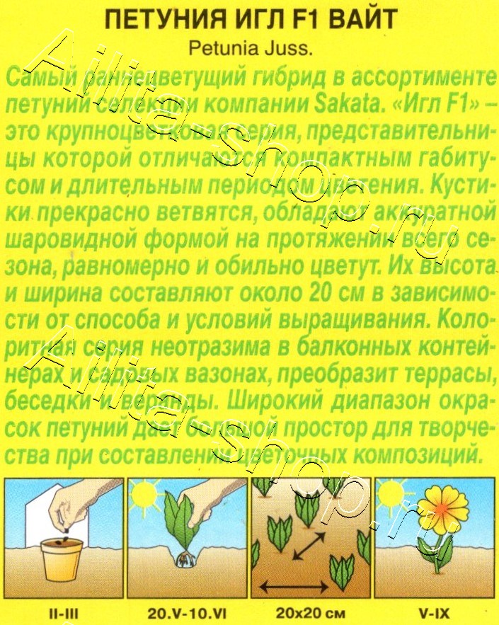 Петуния Игл F1 вайт крупноцветковая 7шт