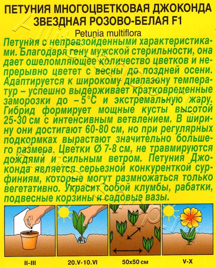 Петуния Джоконда F1 звездная розово-белая 5шт