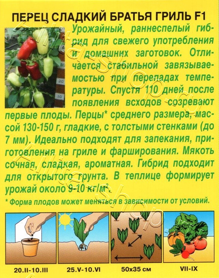Перец сладкий Братья гриль F1 20шт