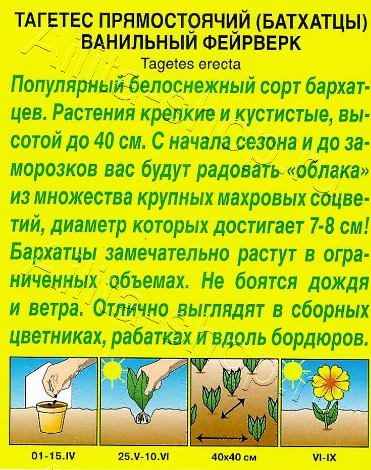 Бархатцы Ванильный фейерверк 0,05г