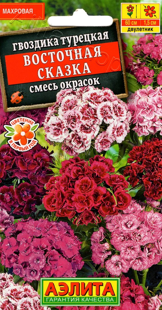Гвоздика Восточная сказка турецкая махровая, смесь сортов 0,1г