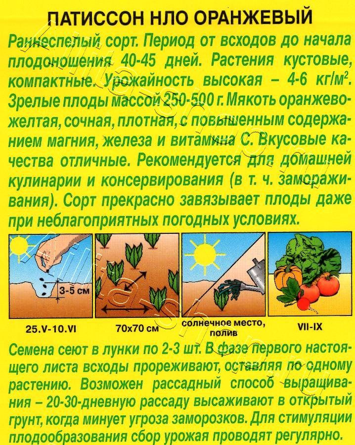 Патиссон НЛО оранжевый 1г