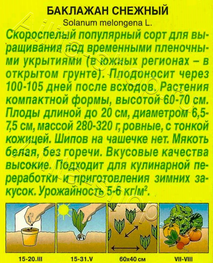 Баклажан Снежный 0,1г