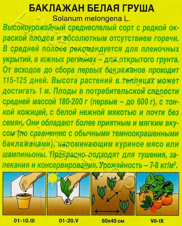 Баклажан Белая груша 0,1г