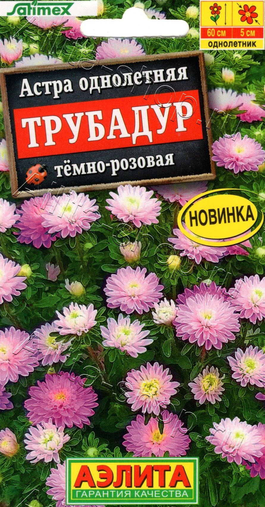 Астра Трубадур тёмно-розовая 20шт
