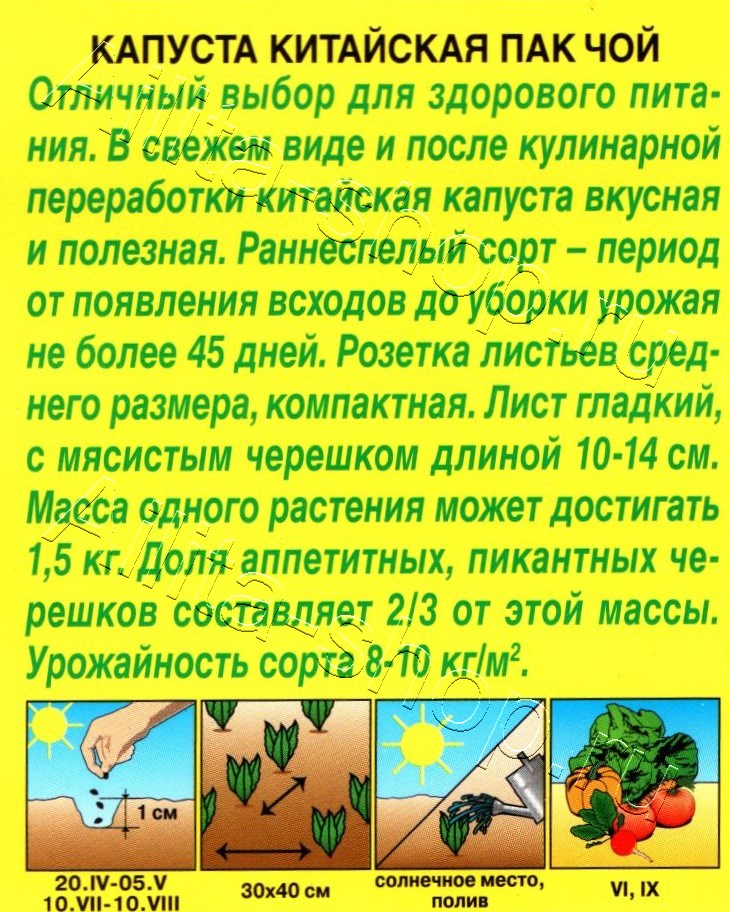 Капуста китайская Пак чой 0,3г