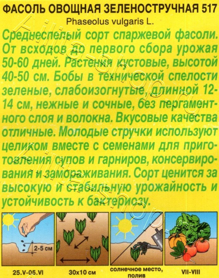 Фасоль овощная Зеленостручная 517 5г