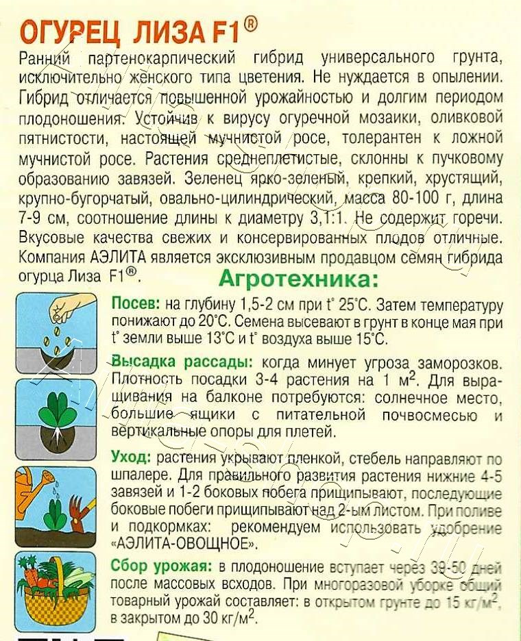 Огурец Лиза F1 10шт