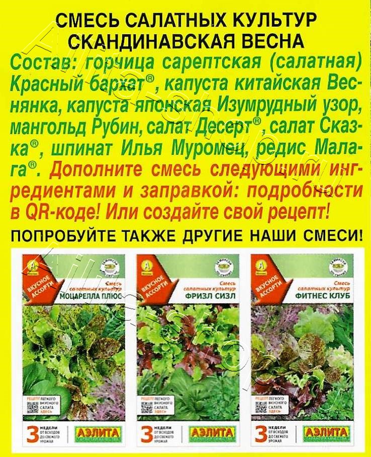 Смесь салатных культур Скандинавская весна 0,5г