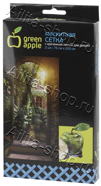 Москитная сетка на дверь (2шт: 75*220см) Green apple 1шт
