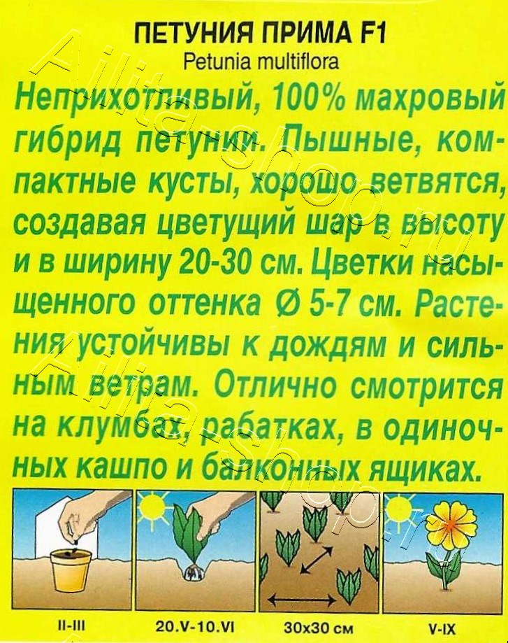 Петуния Прима F1 многоцветковая махровая 5шт