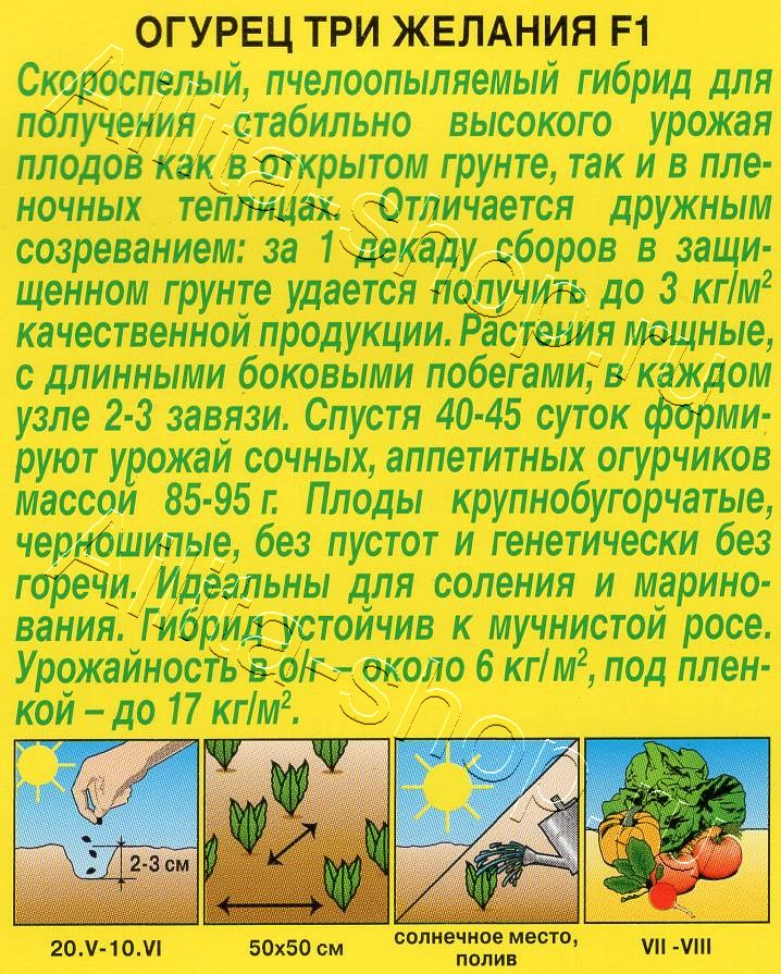 Огурец Три желания F1 10шт