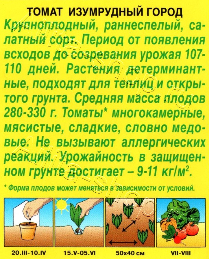 Томат Изумрудный город 20шт