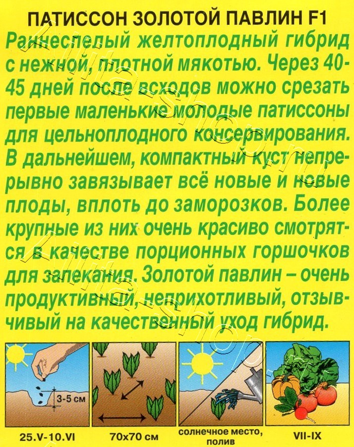Патиссон Золотой павлин F1 10шт