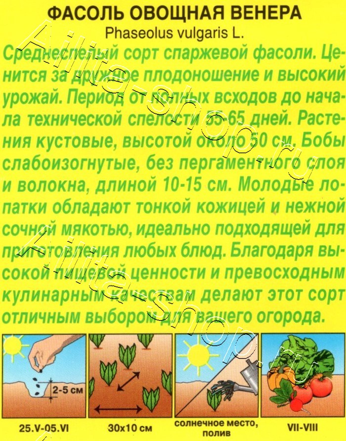 Фасоль овощная Венера 5г