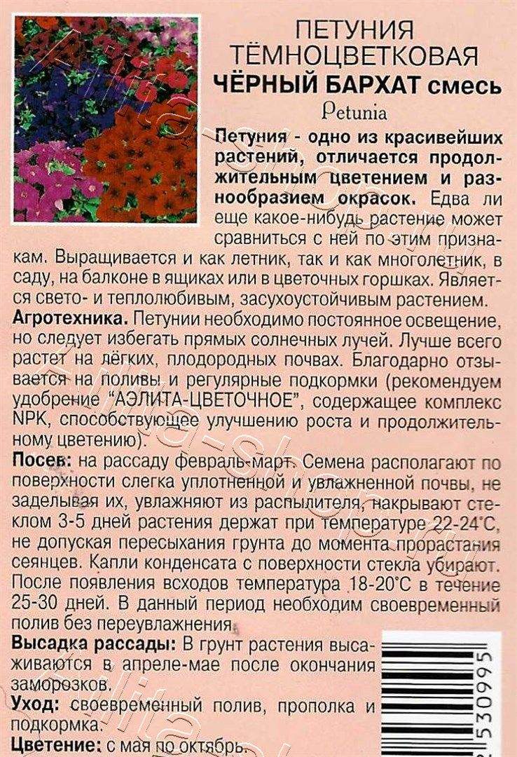 Петуния Черный бархат темноцветковая 0,04г