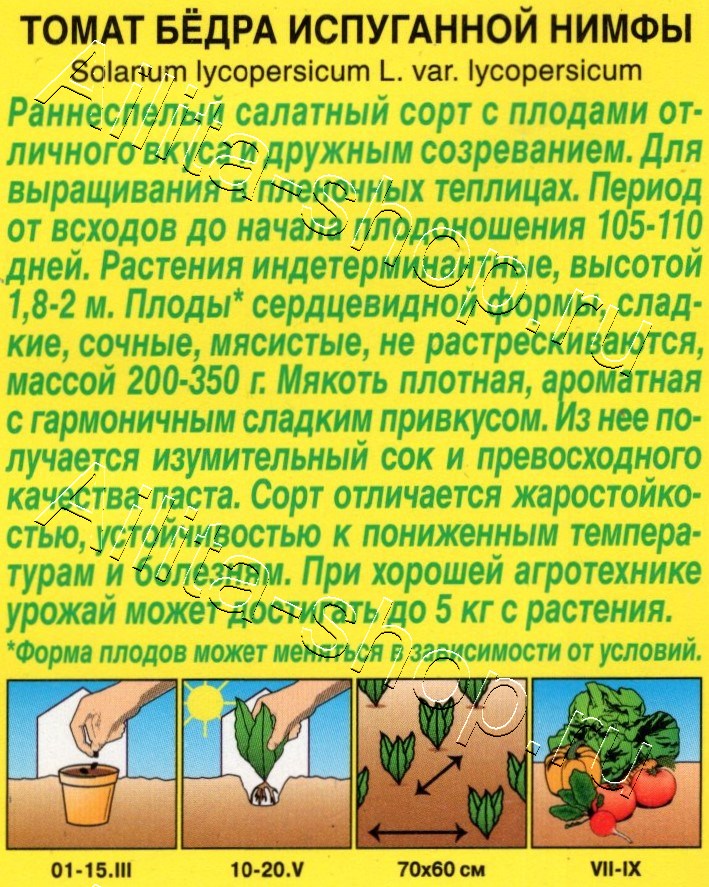 Томат Бёдра испуганной нимфы 20шт