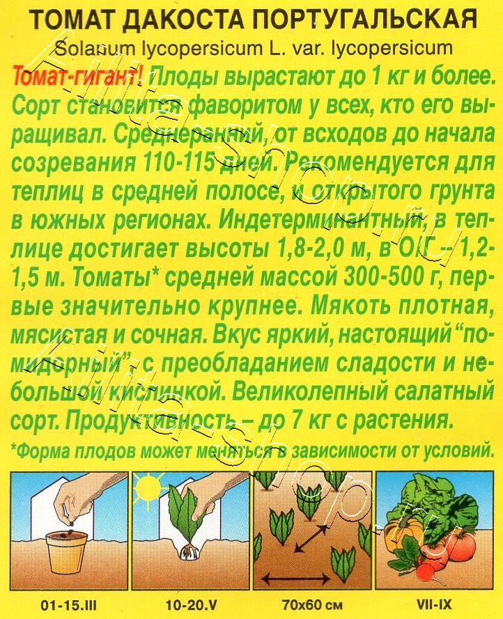 Томат Дакоста Португальская 20шт