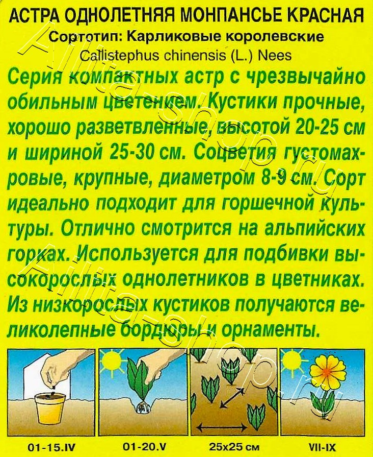 Астра Монпансье красная 0,2г
