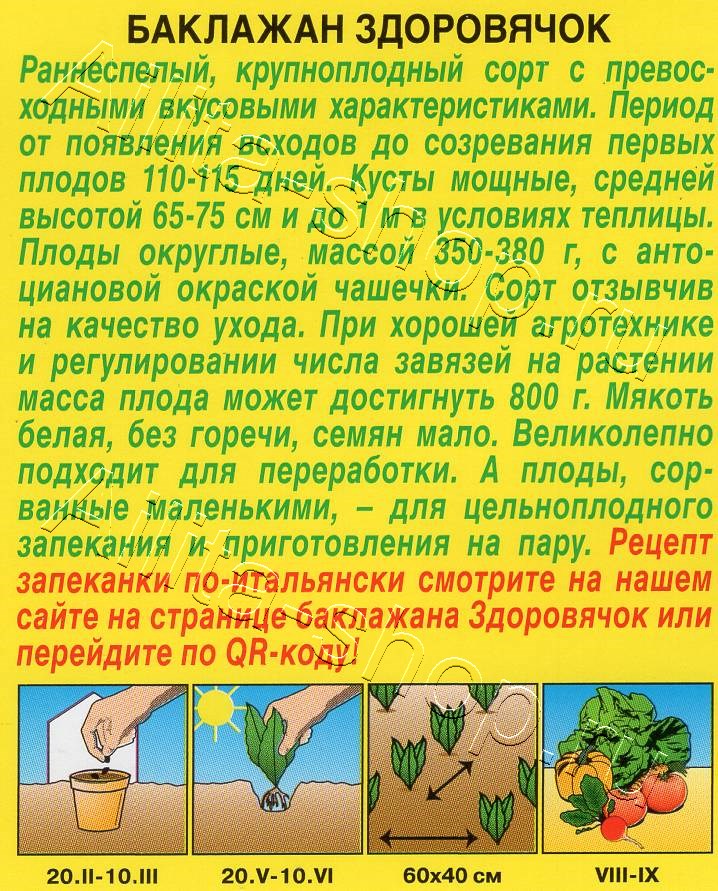 Баклажан Здоровячок 0,2г