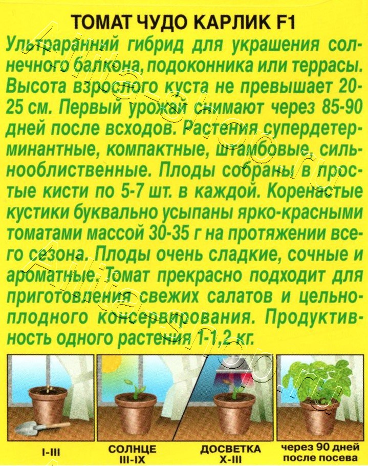 Томат Чудо карлик F1 10шт