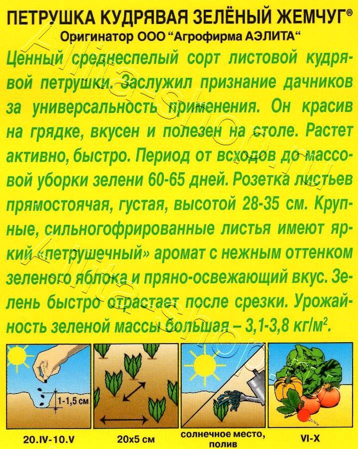 Петрушка кудрявая Зеленый жемчуг 2г