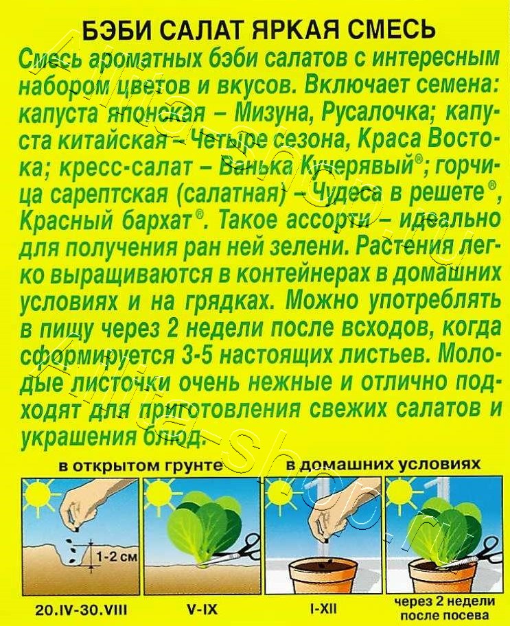 Бэби салат Яркая смесь 0,5г