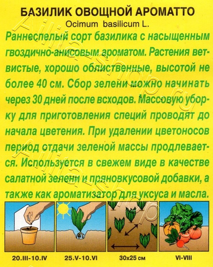 Базилик овощной Ароматто 0,2г