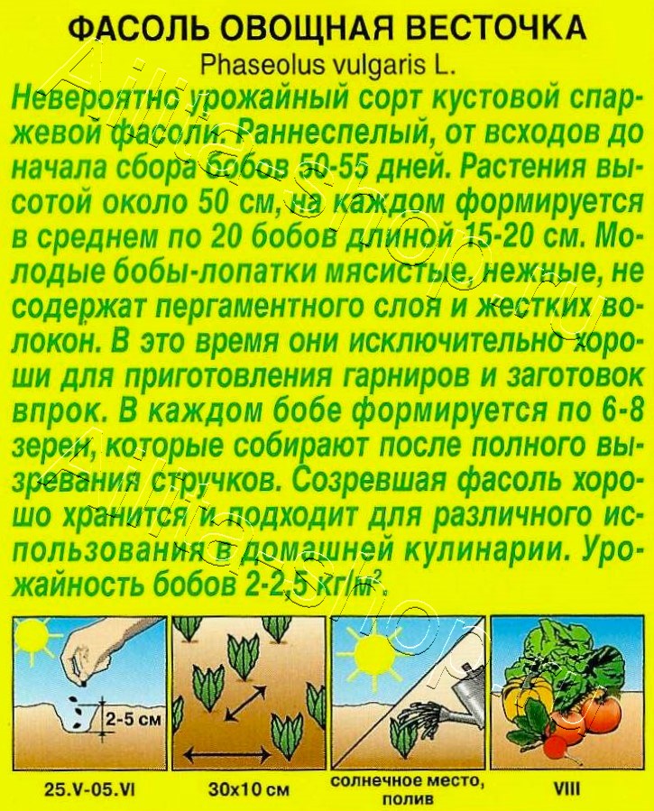 Фасоль овощная Весточка 5г