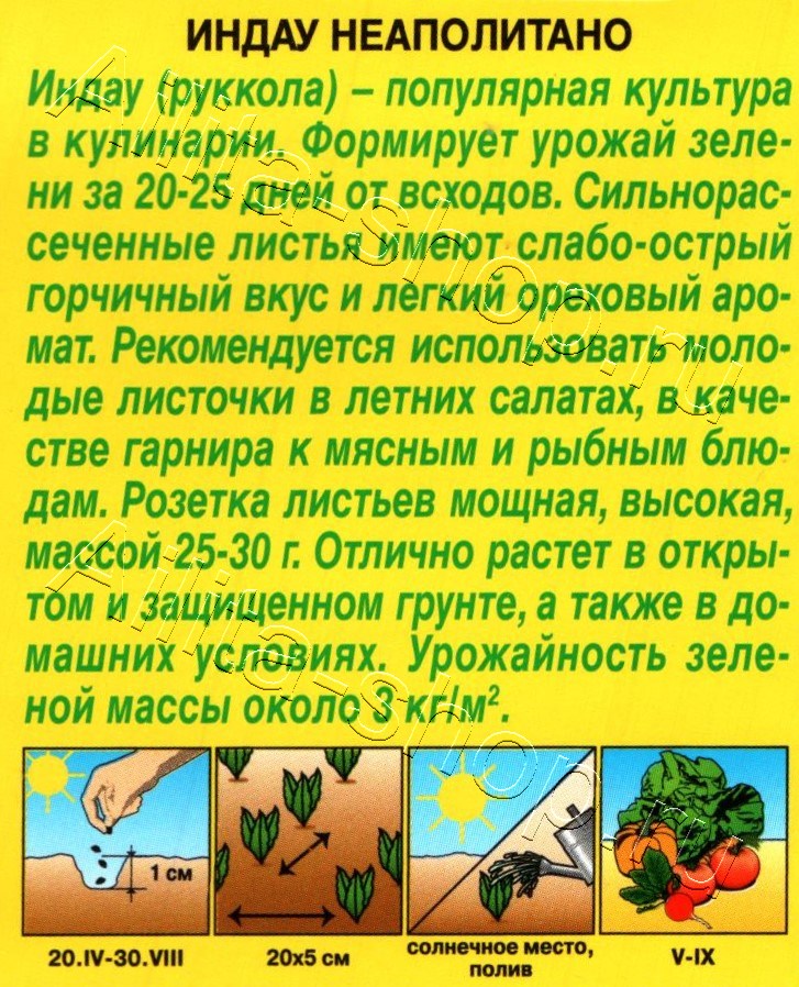 Индау (руккола) Неаполитано 0,3г