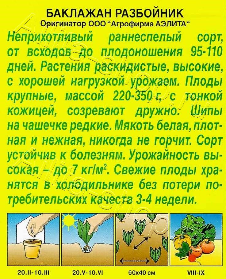 Баклажан Разбойник 0,3г