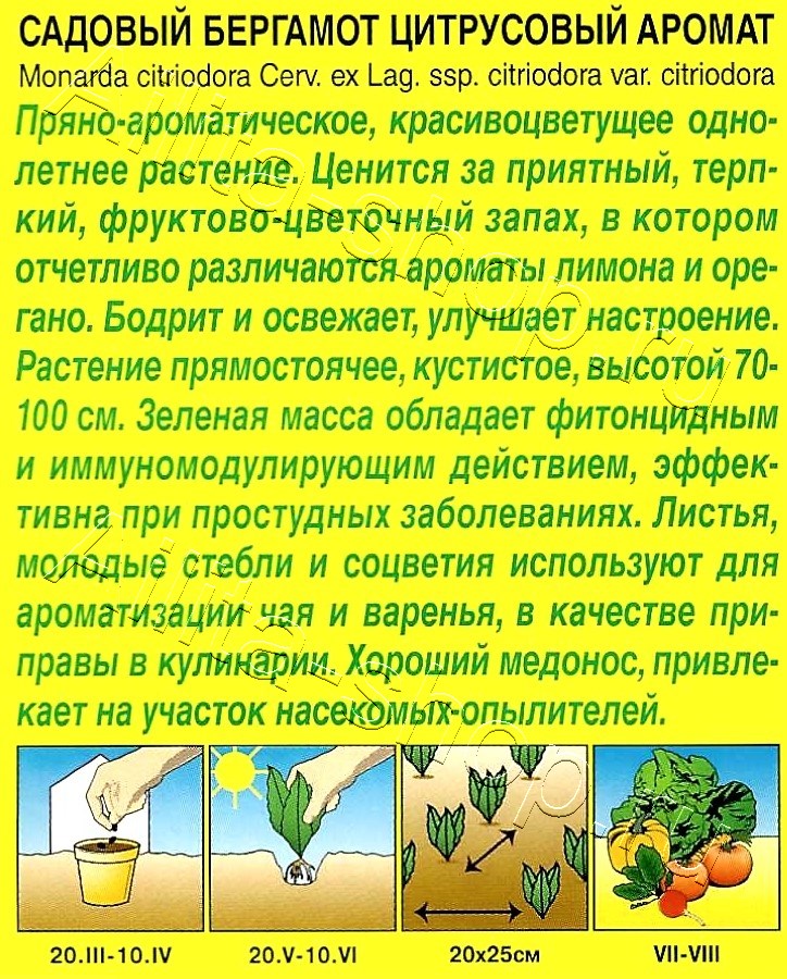 Садовый бергамот Цитрусовый аромат 0,02г