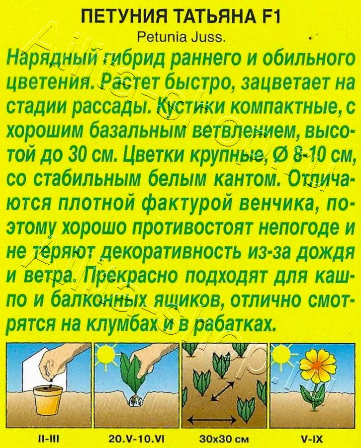 Петуния Татьяна F1 крупноцветковая 7шт