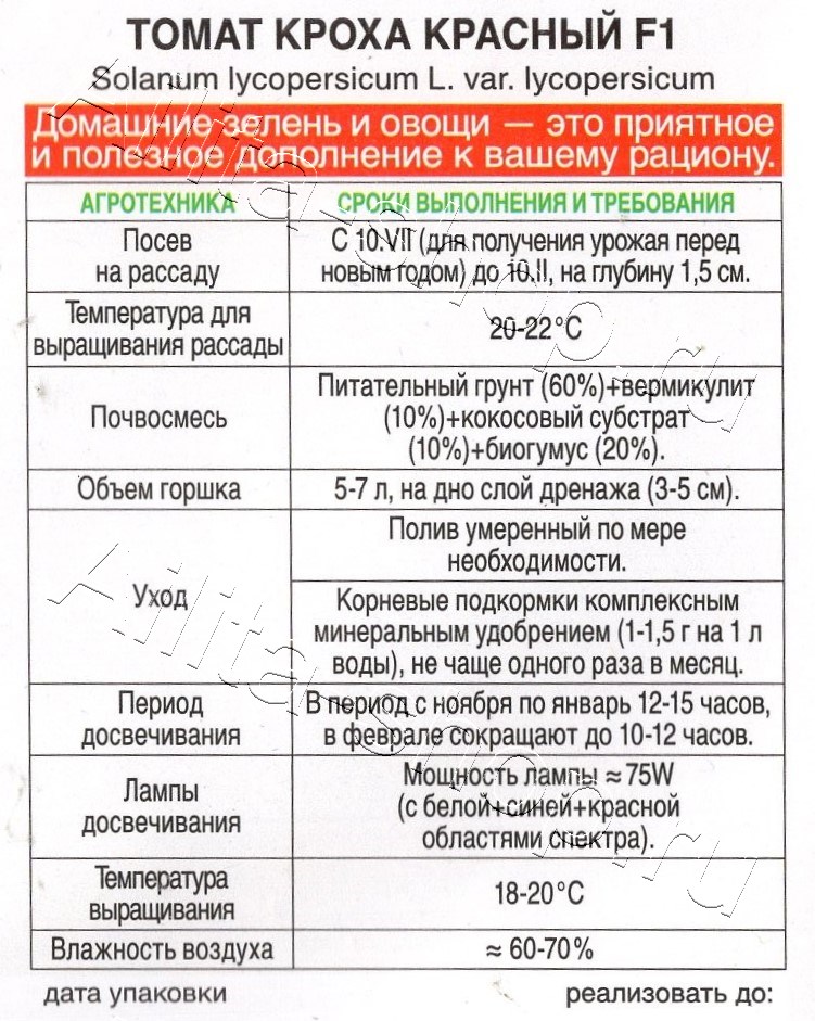 Томат Кроха красный F1 10шт