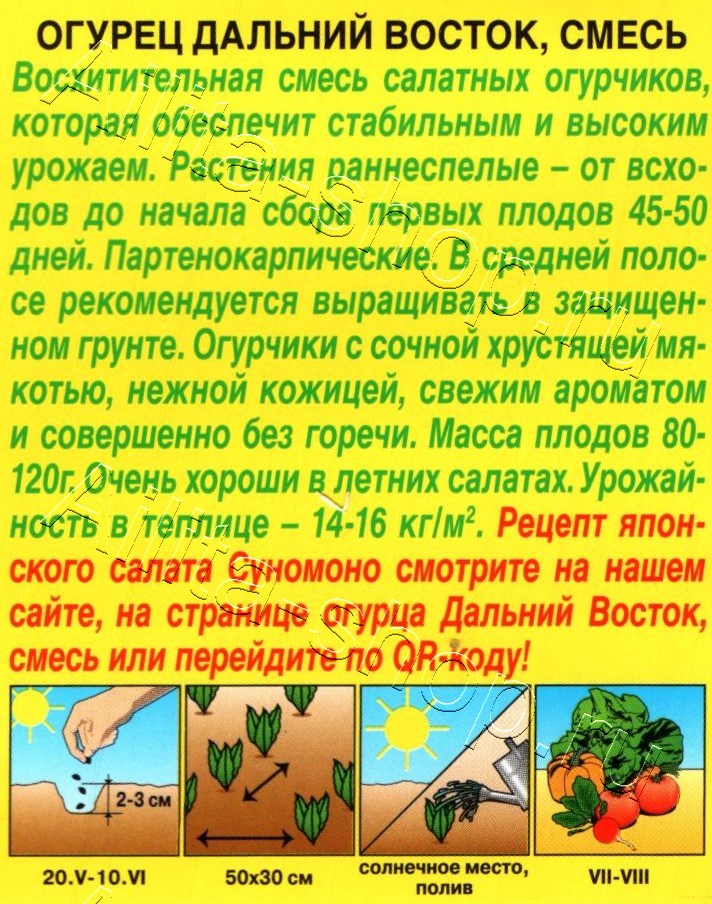 Огурец Дальний Восток, смесь 10шт