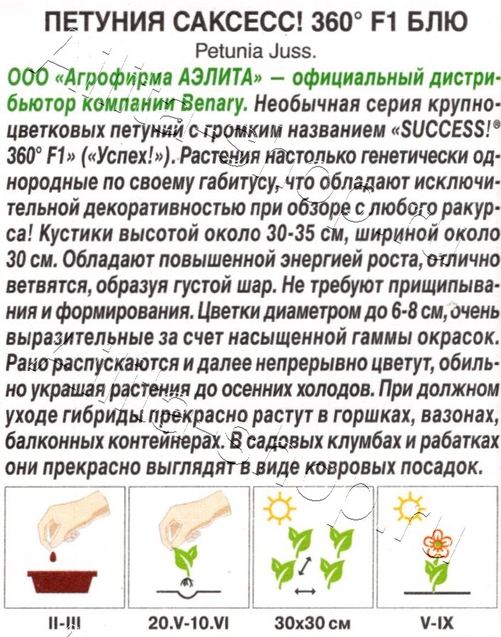 Петуния САКСЕСС! 360° F1 Блю 7шт