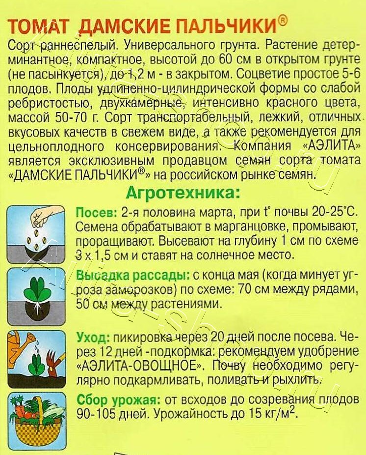 Томат Дамские пальчики 20шт