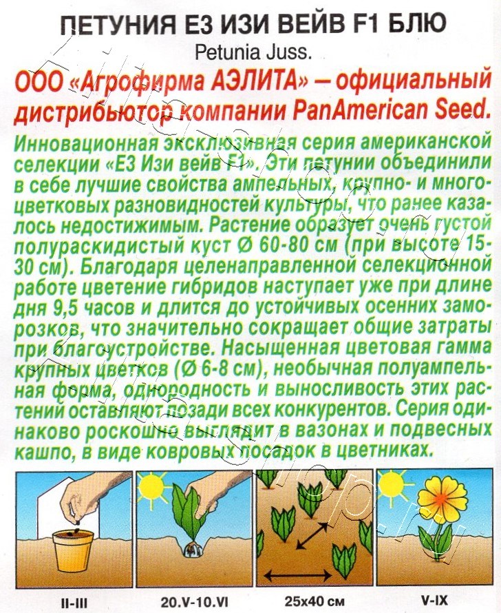 Петуния Е3 Изи Вейв F1 блю 4шт