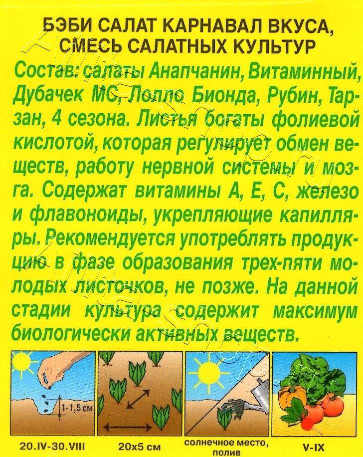 Бэби салат Карнавал вкуса, смесь 0,5г