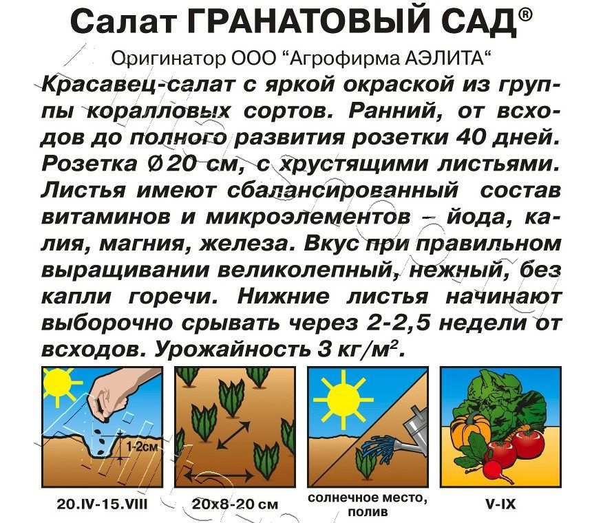 Салат Гранатовый сад листовой 0,5г