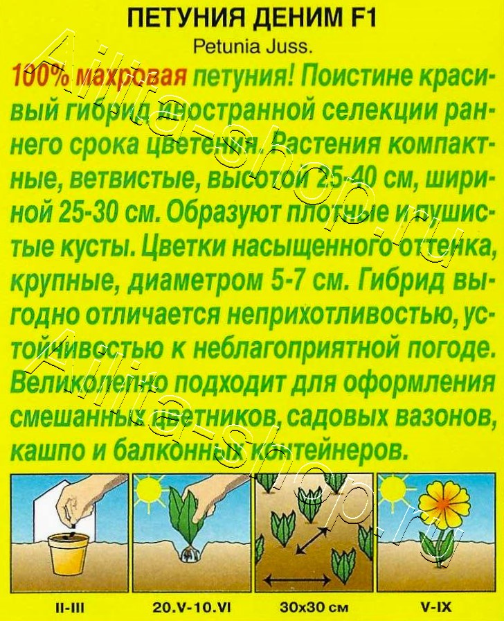 Петуния Деним F1 многоцветковая махровая 5шт