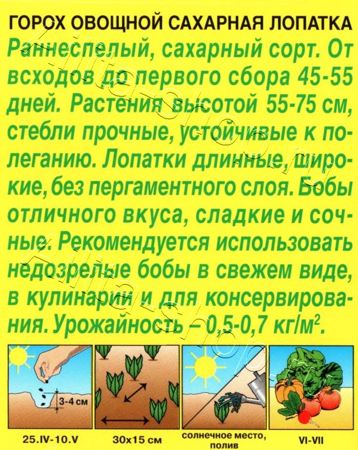 Горох овощной Сахарная лопатка 10г