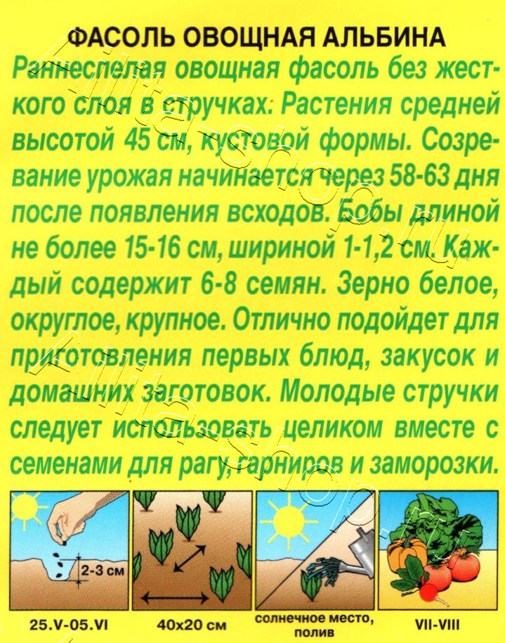 Фасоль овощная Альбина 5г